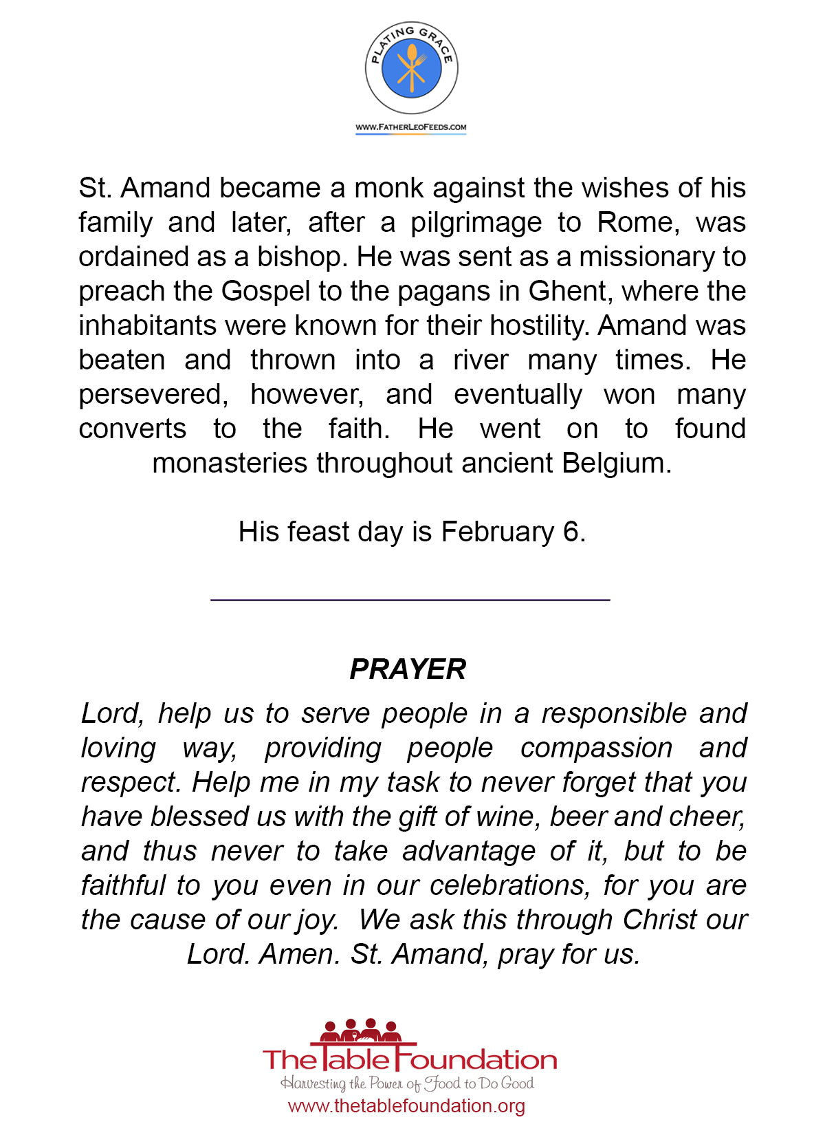 Holy Card - St. Amand